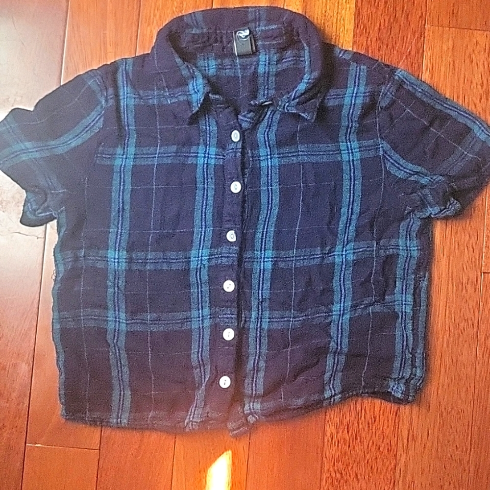 Wild Fable Rayon Flannel Style Crop Top